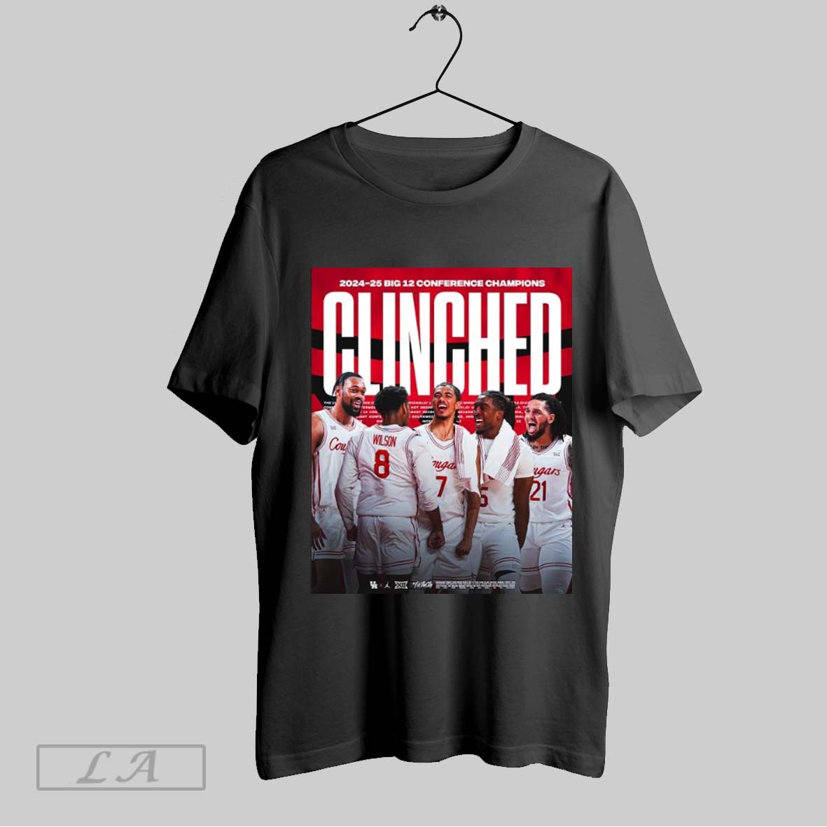 Original Houston Cougars Clinched 2024 25 Big 12 Conference Champions Poster T Shirt Sweatshirt Hoodie Shirt