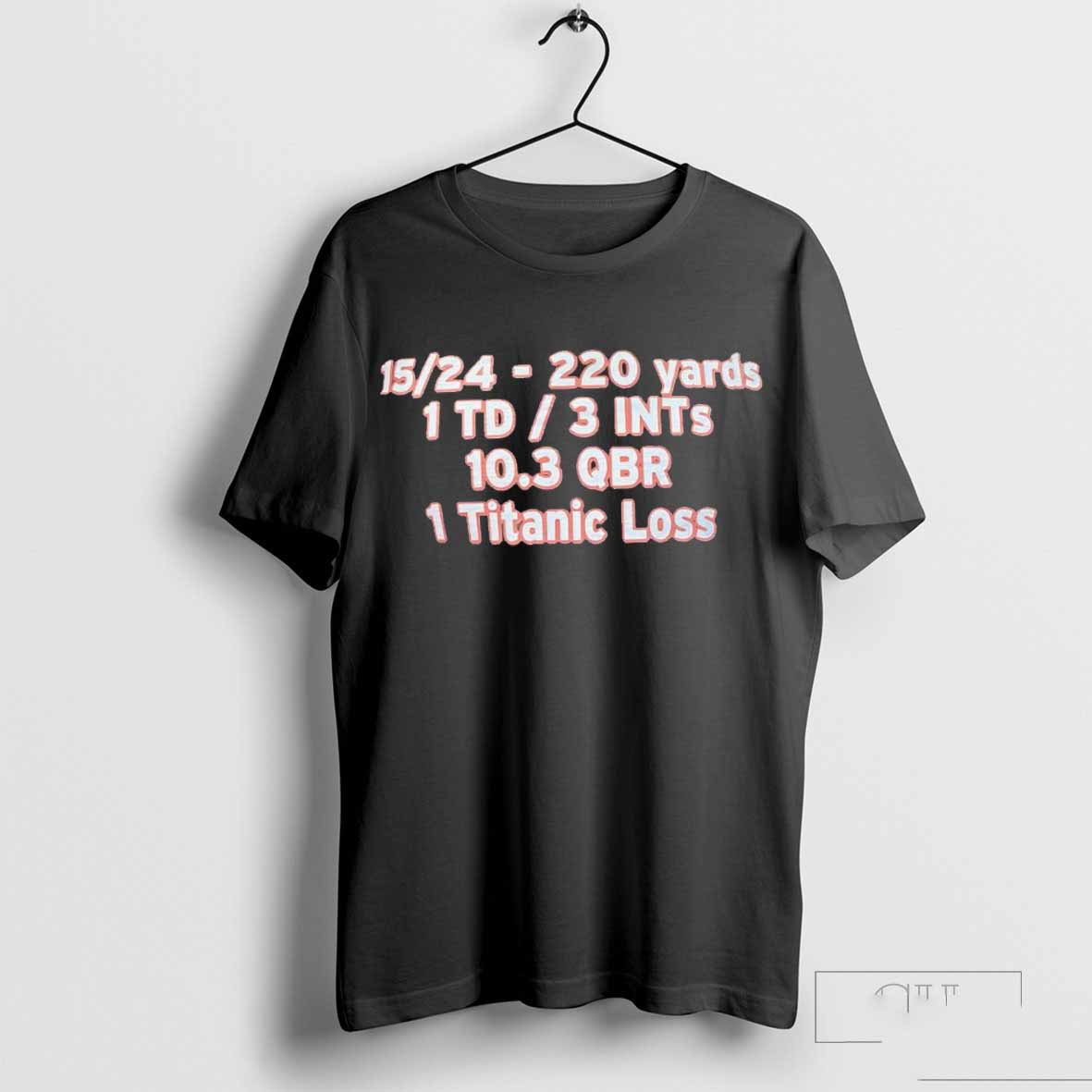 15 24 220 Yards 1td 3 Ints 10 3 Qbr 1 Titanic Loss Shirt Sweater