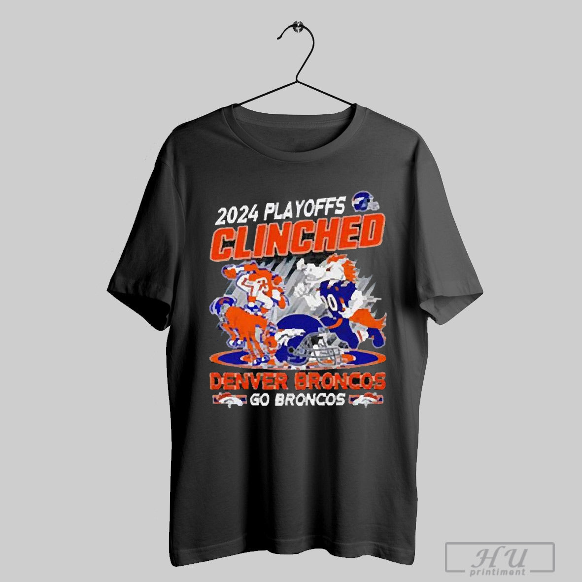 2024 Playoffs Clinched Denver Broncos Mascot 2025 T Shirt