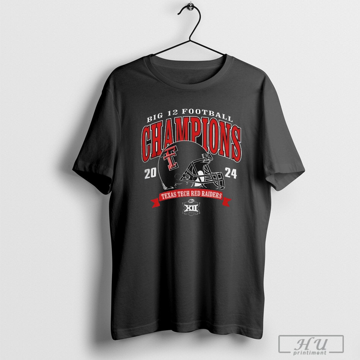 Big 12 Football Conference Champions Texas Tech Red Raiders 2024 Helmet T-Shirt