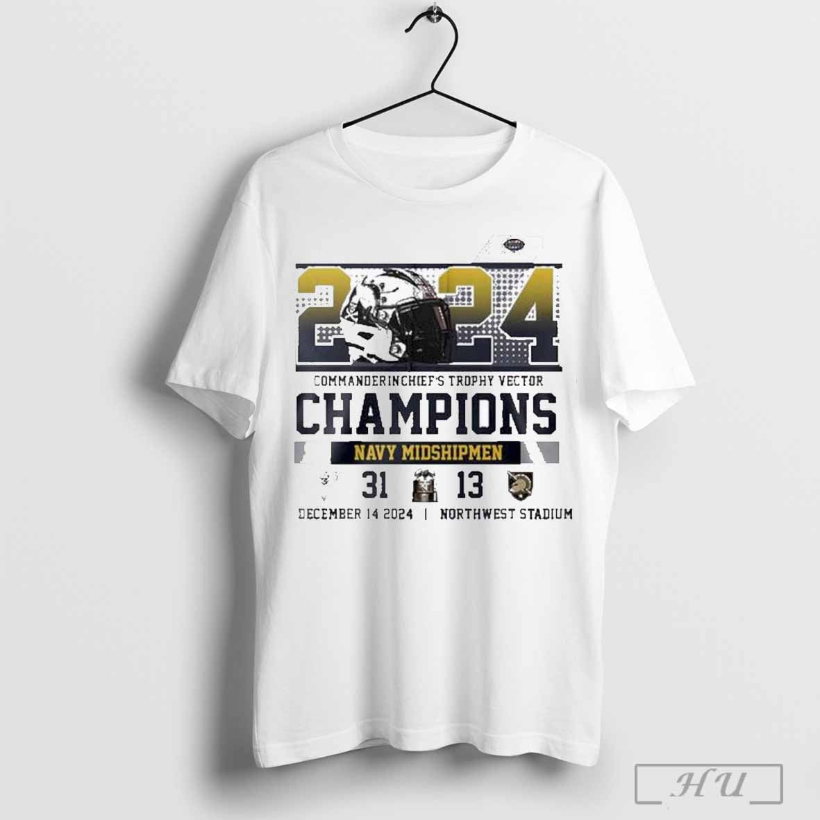 2024 Cic Trophy Vector Champions Navy Midshipmen 31 13 T Shirt