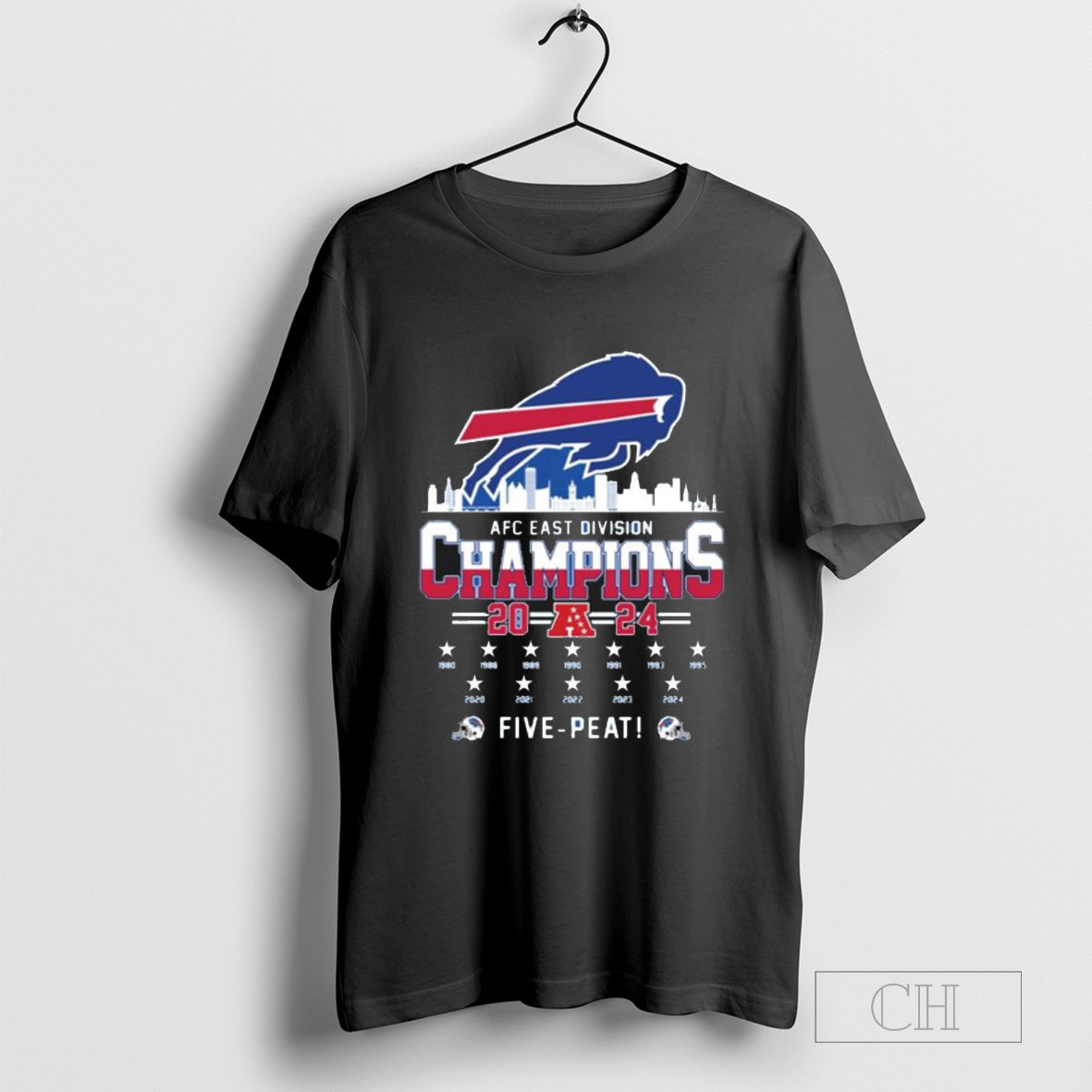 Buffalo Bills AFC East Division Champions 2024 Five Peat T-Shirt
