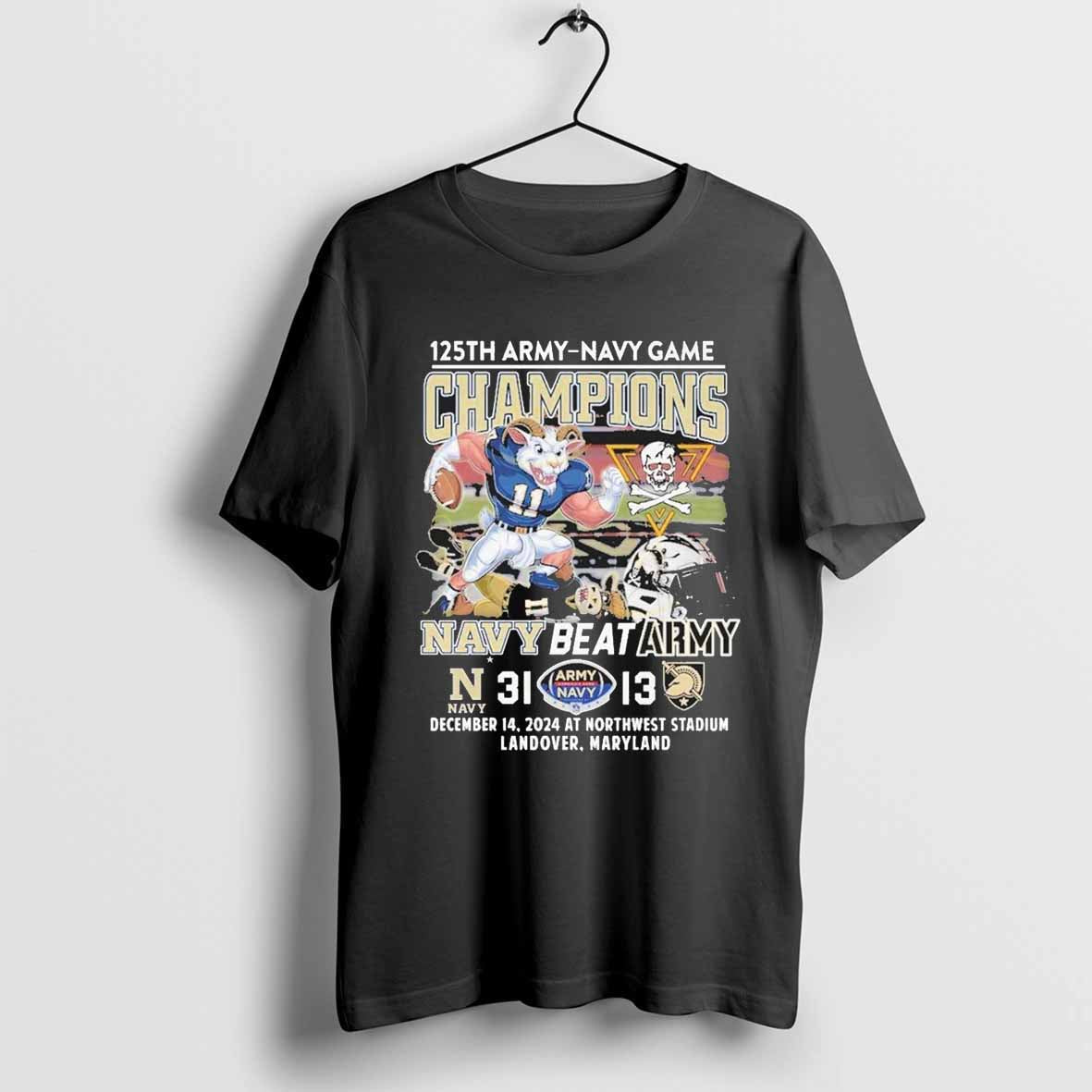 125th Army Navy Game Champions Navy Midshipmen Beat Army Black Knights Unisex T Shirt