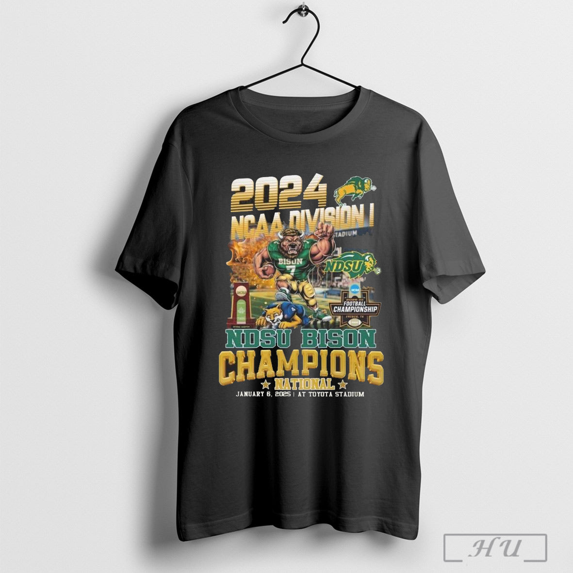2024 Ncaa Division I North Dakota State Bison Champions National Mascot Shirt