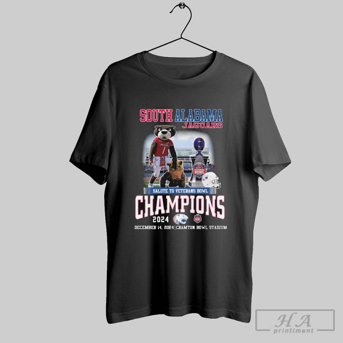 South Alabama Jaguars Salute To Veterans Bowl Champions 2024 T Shirt