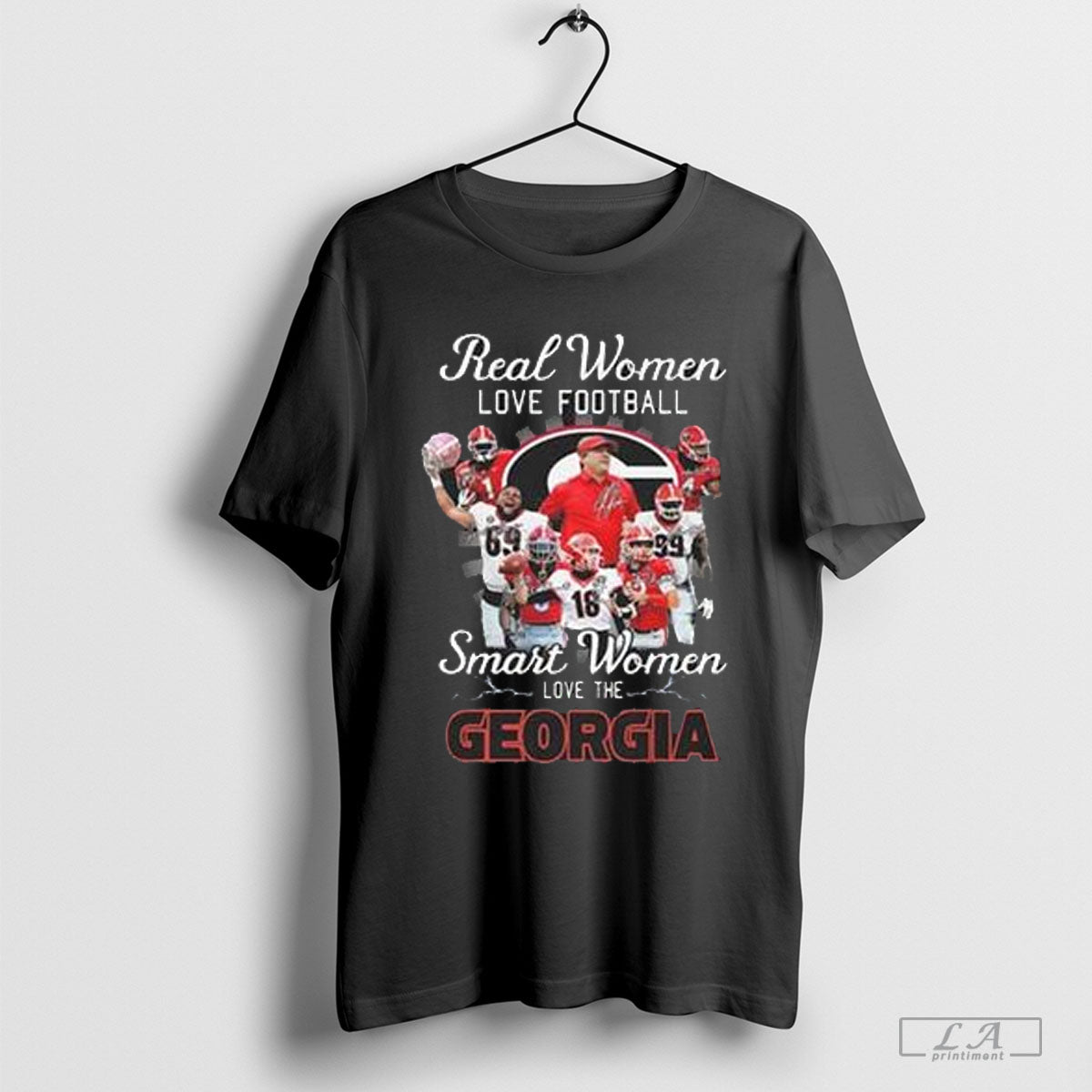 2022 Georgia Bulldogs Real Women Love Football Smart Women Love The Bulldogs Signatures T-shirt