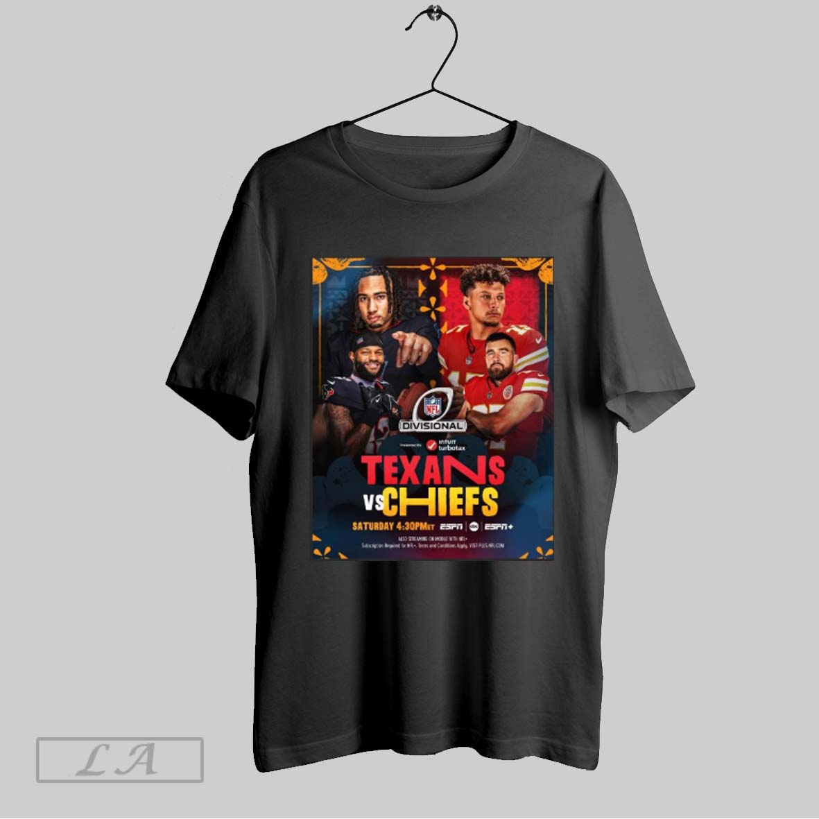 Poster Houston Texans Vs Kansas City Chiefs Nfl Divisional The Afc Championship Is On The Line Saturday T Shirt
