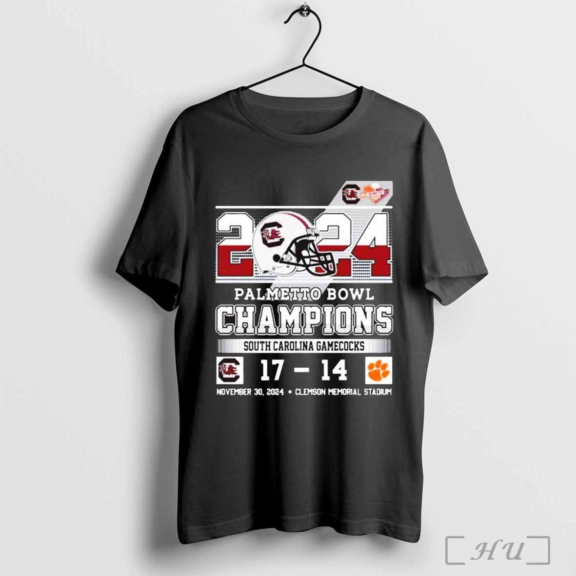 Official South Carolina Gamecocks 17 – 14 Clemson Tigers 2024 Palmetto Bowl Champions Nov 30 Clemson Memorial Stadium t-shirt
