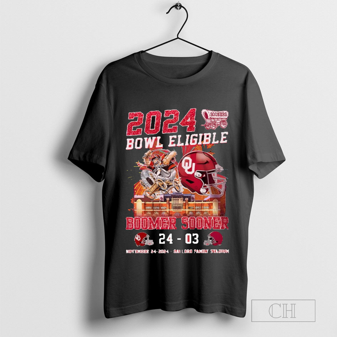 2024 Bowl Eligible Boomer Sooner 24-03 Alabama T-Shirt