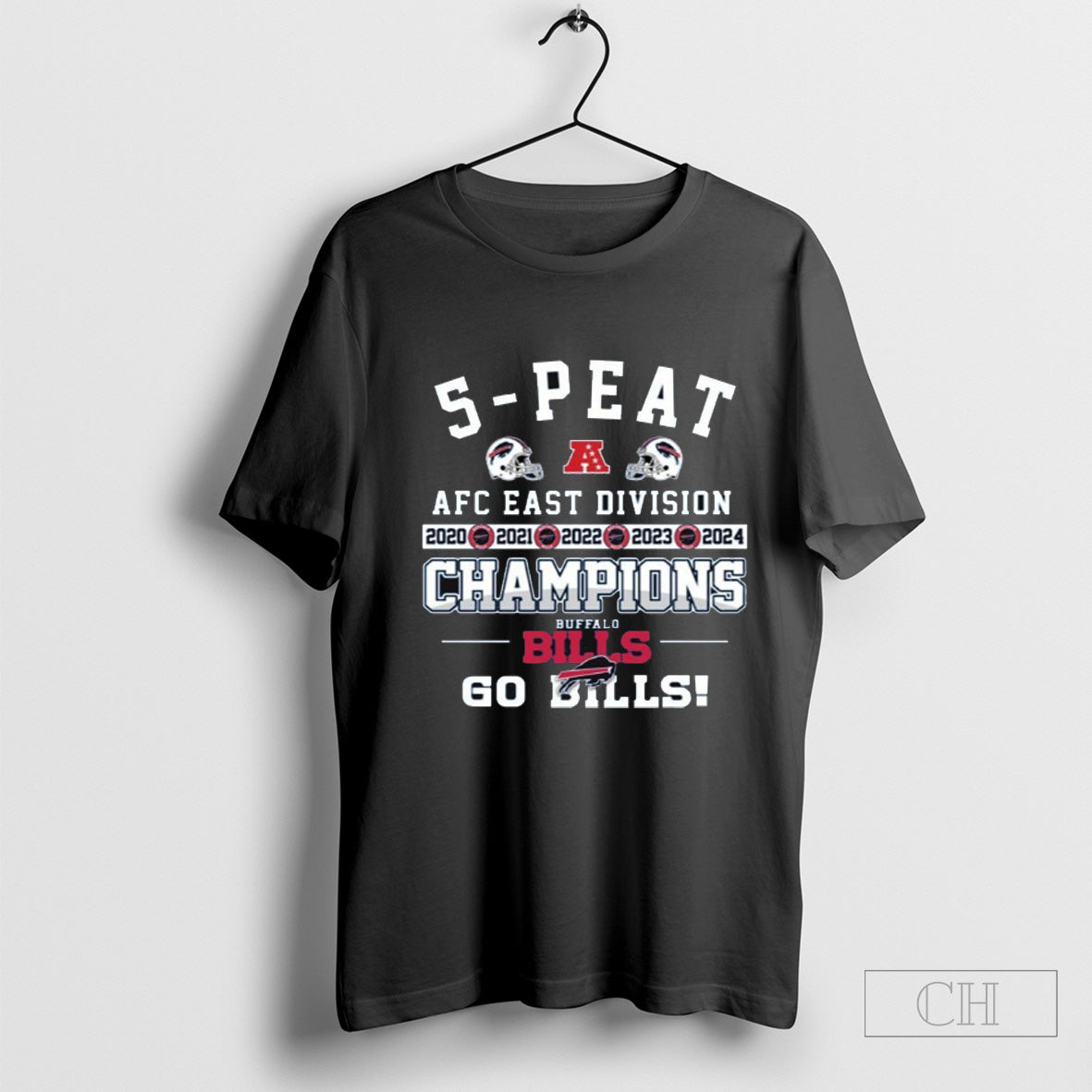 Buffalo Bills 5-Peat AFC East Division Champions Go Bills 2020-2024 t-shirt