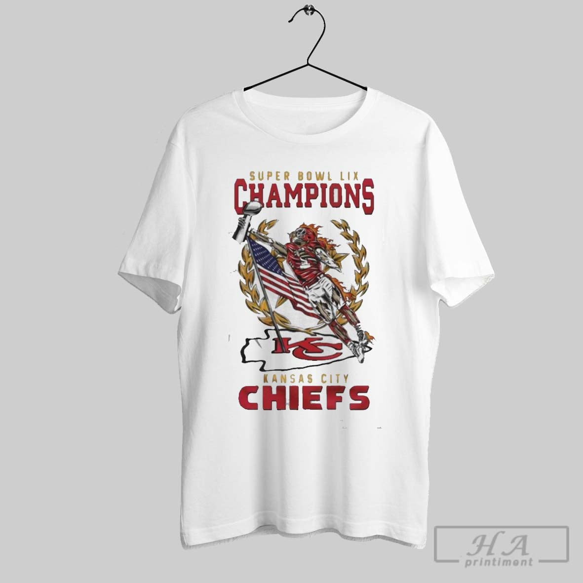 Official Super Bowl Lix 2025 Champions Kansas City Chiefs Nfl Flag America T Shirts