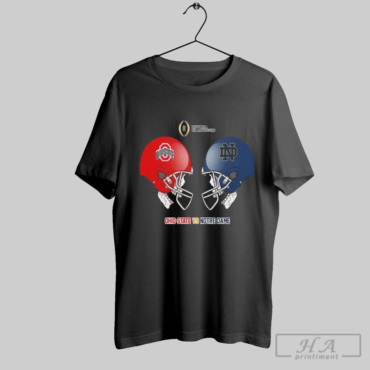 Ohio State Buckeyes Vs Notre Dame Fighting Irish Skull Head To Head Logo College Football Playoff National Championship Ncaa Season 2024 2025 Shirt