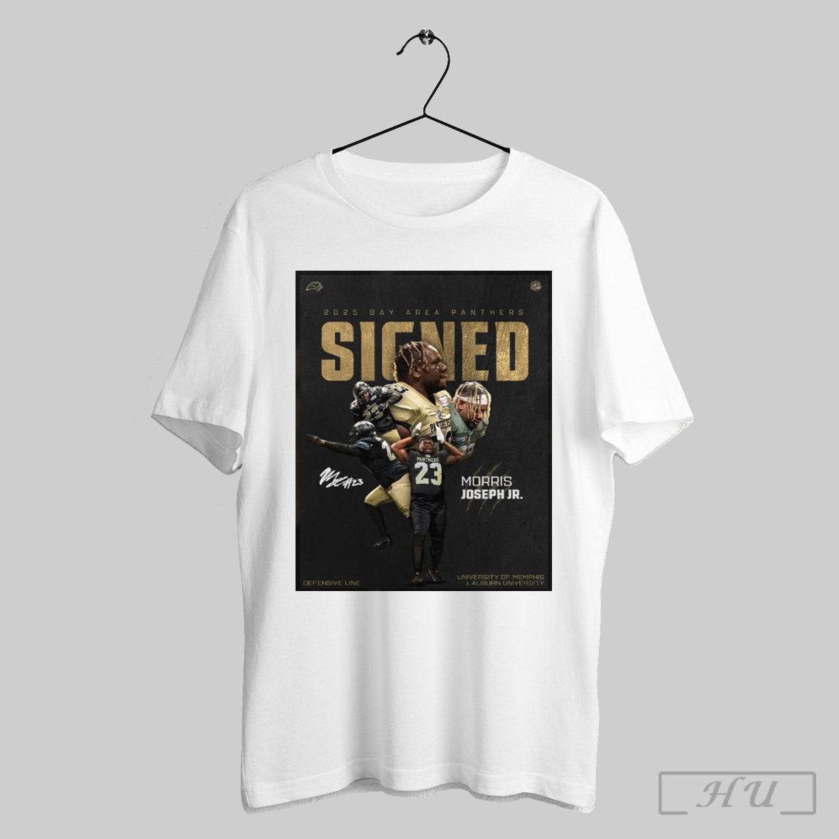 2025 Bay Area Panthers Signed Dl Morris Joseph Jr Defensive Line University Of Memphis And Auburn University Poster T Shirt