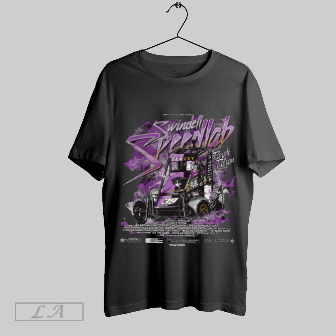 Official Swindell Speedlab Purple Potion Back To Back Chili Bowl Champions Victory Fuel Vintage T Shirt