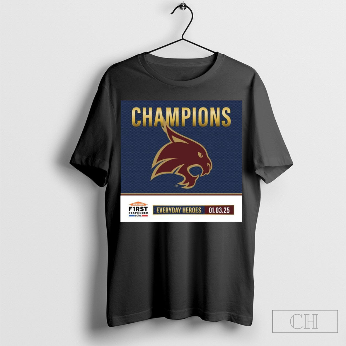 Official Texas State Bobcats 2025 First Responder Bowl Champions Everyday Heroes 01 03 25 Poster Shirt