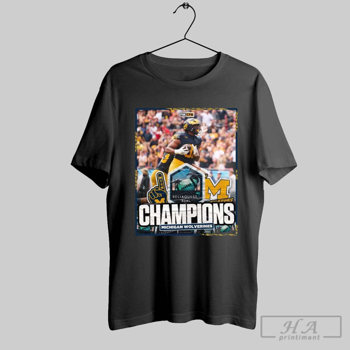 Official Poster Reliaquest Bowl Football Champions Michigan Wolverines Win Alabama Crimson Tide T Shirt
