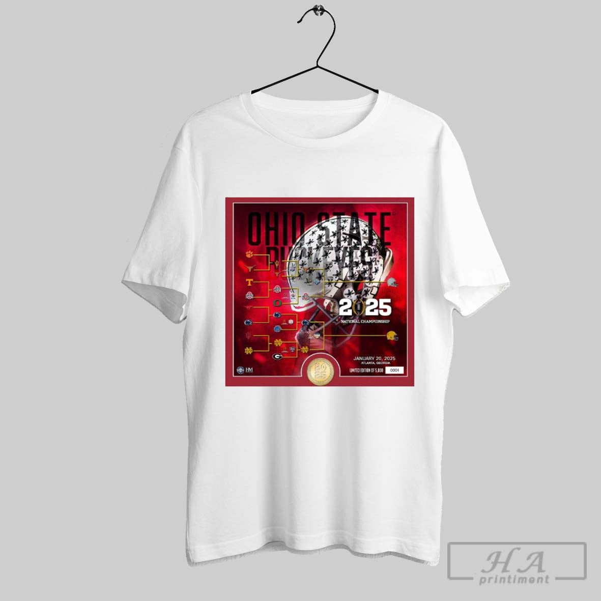 Official Poster Ohio State Buckeyes 2025 College Football Playoff National Championship Jan 20 2025 Atlanta Georgia T Shirt