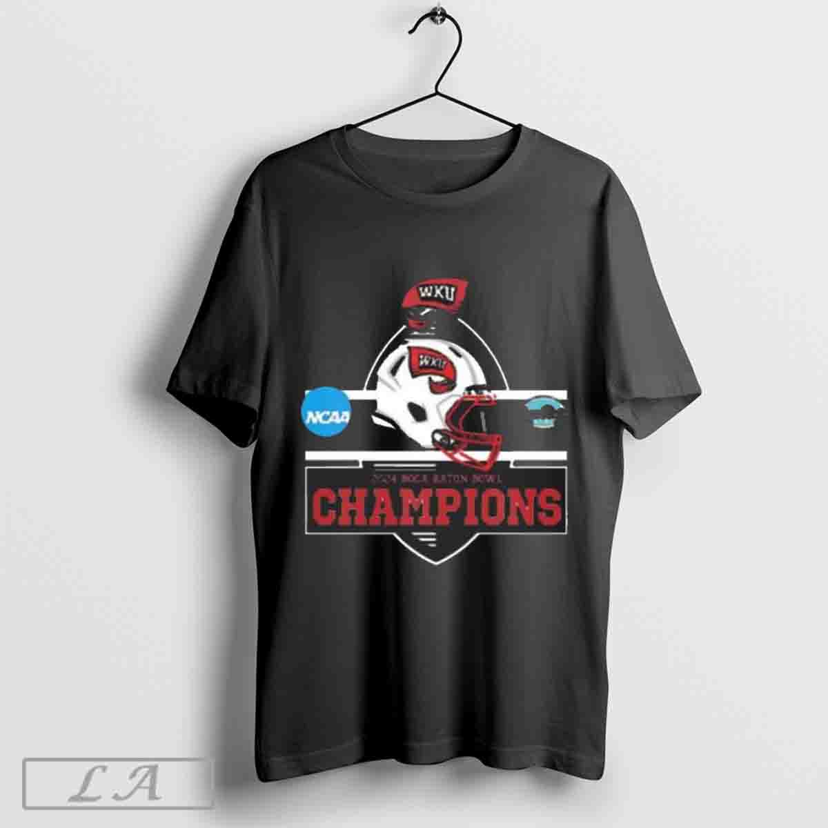 Original Western Kentucky Hilltoppers Defeated James Madison Dukes To Winner The 2024 Boca Raton Bowl Champions Ncaa Division Unisex T Shirt