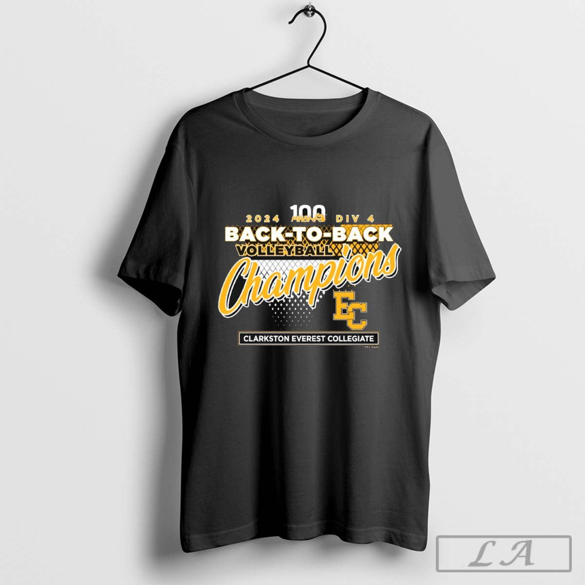 2024 MHSAA Volleyball D4 Back-To-Back Champions Everest Collegiate T-Shirt