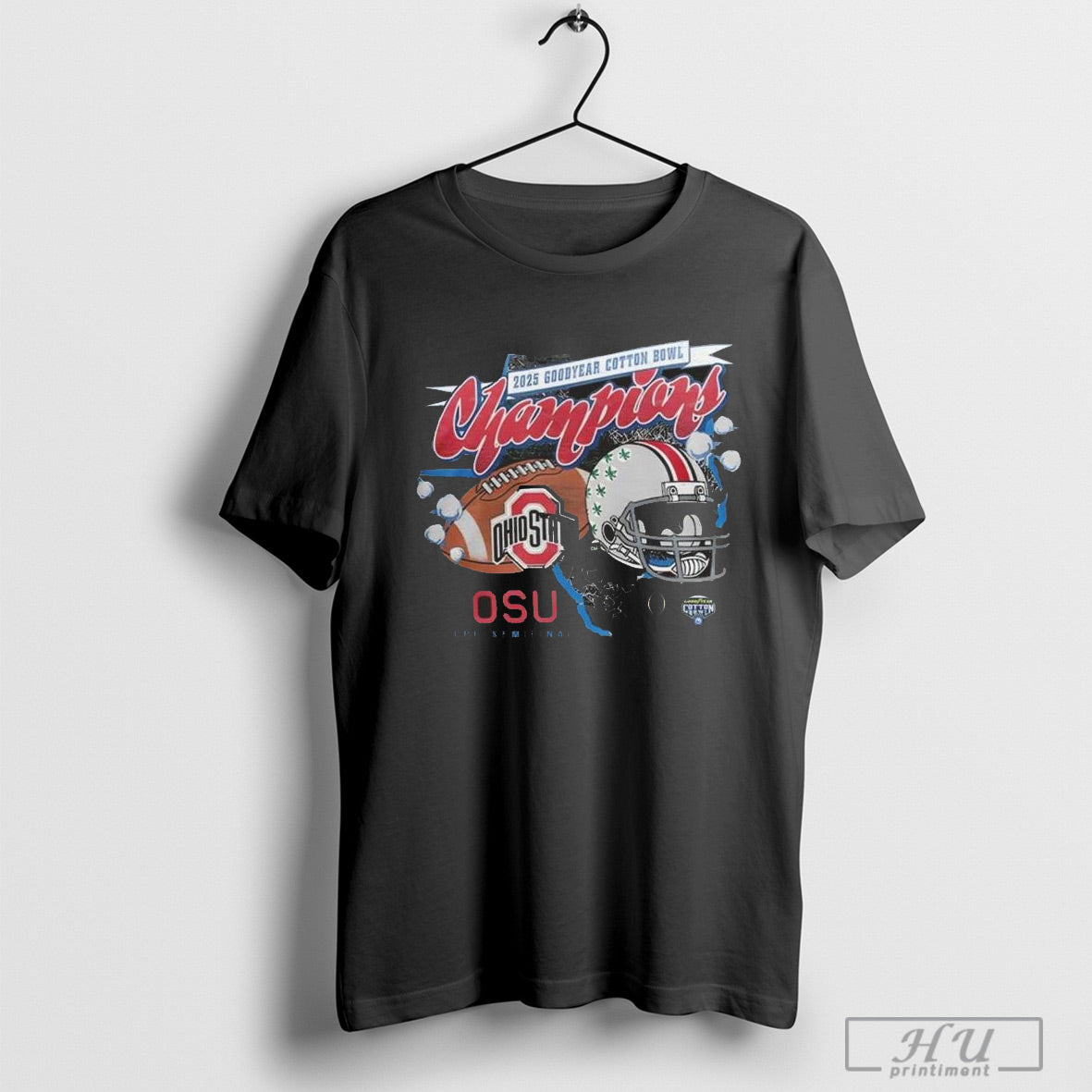 Ohio State Football 2025 Cotton Bowl Champions Osu Cfp Semifinal Helmet Shirt