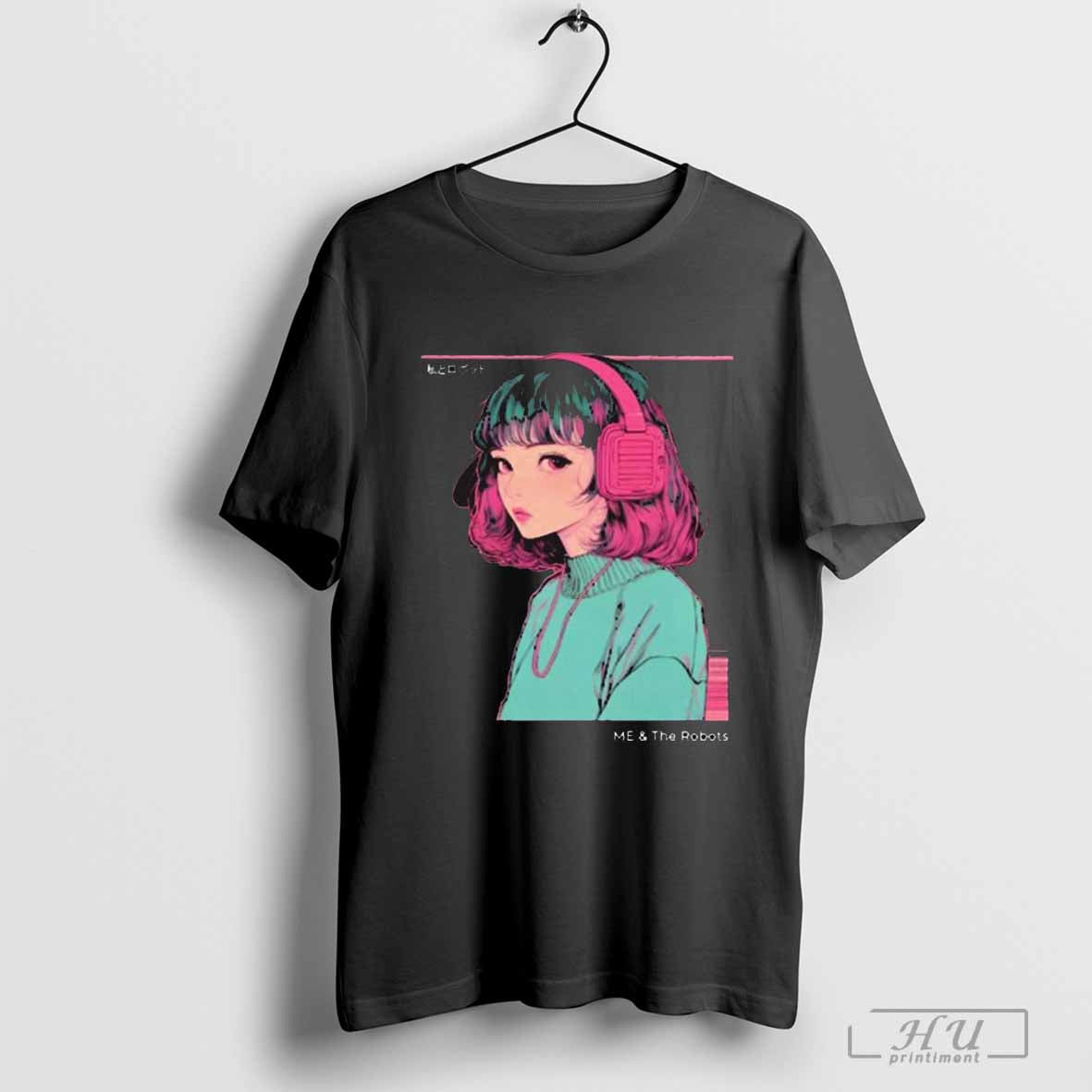 2024 Neon Retro Anime Me And The Robots T-shirt