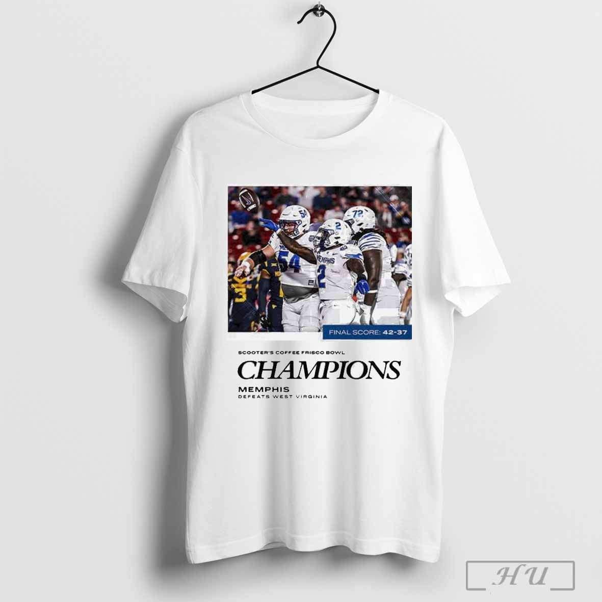 Scooters Coffee Frisco Bowl Champions Is Memphis Tigers Defeat West Virginia With 42 37 Ncaa Bowl Games 2024 2025 December 17 2024 Shirt