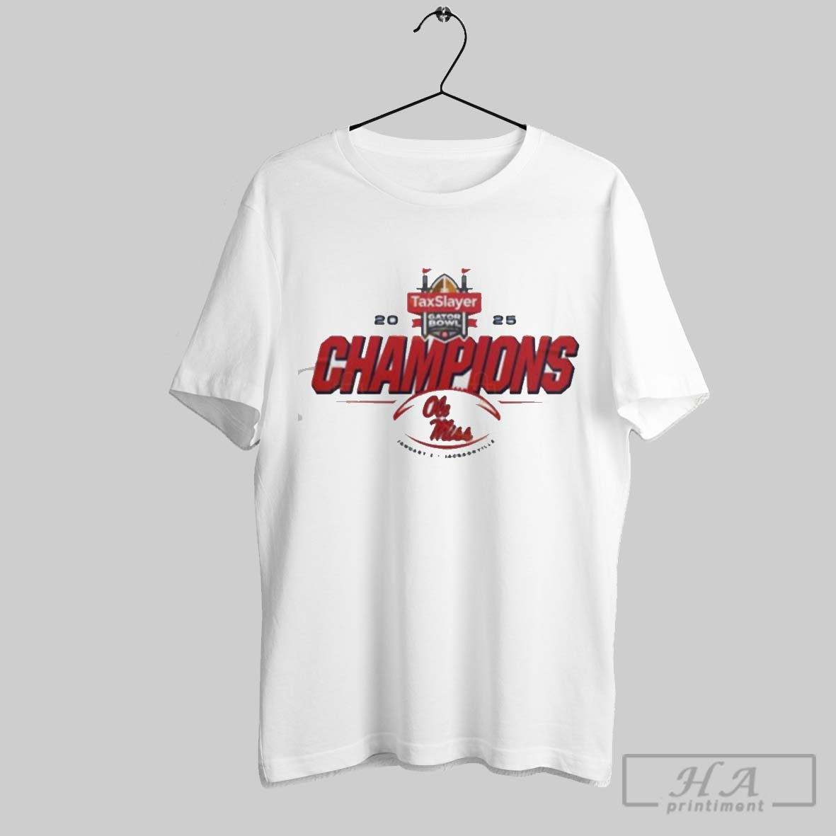2025 Ole Miss Rebels Taxslayer Gator Bowl Champions Classic T Shirt