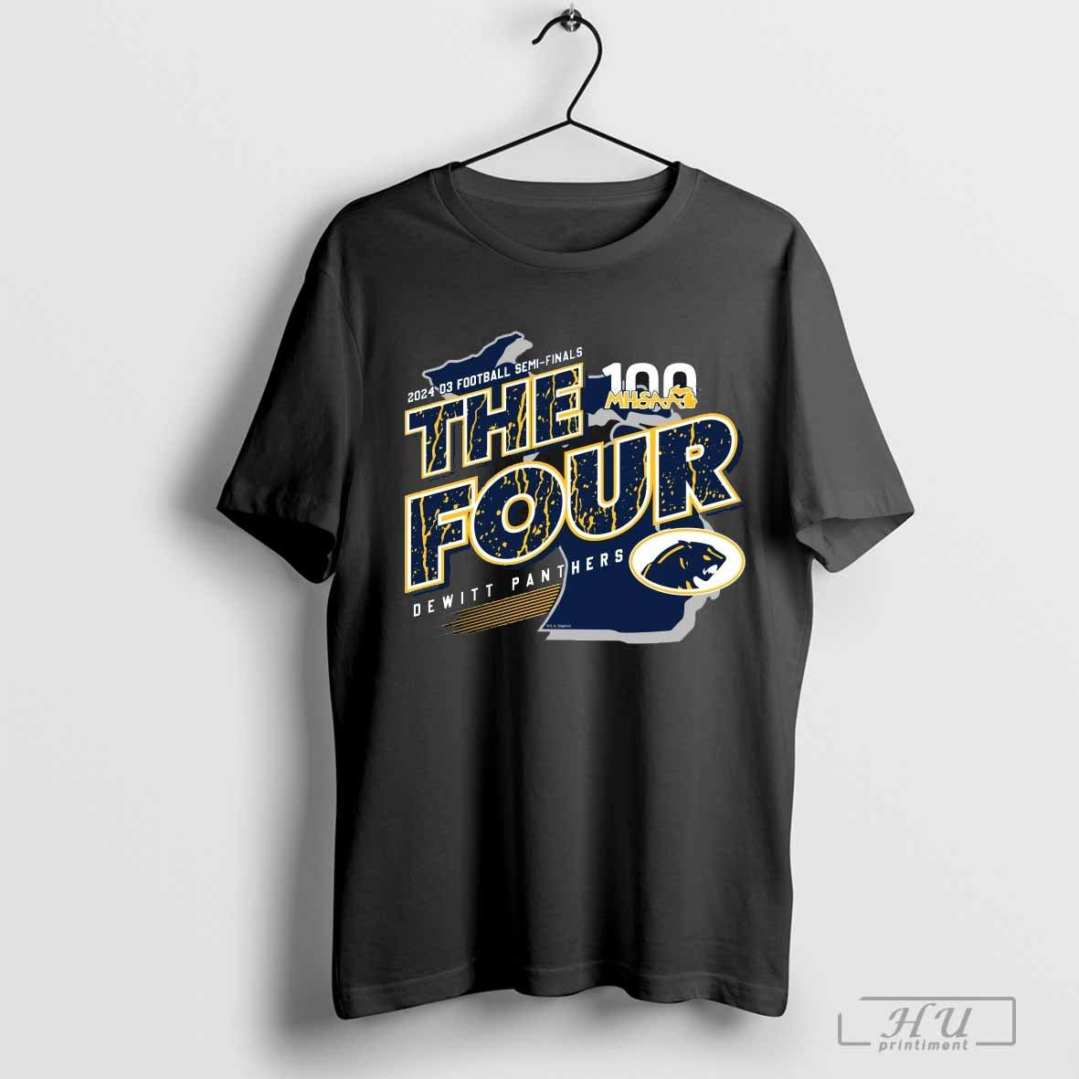 2024 MHSAA Football D3 The Four DeWitt Panthers T-Shirt