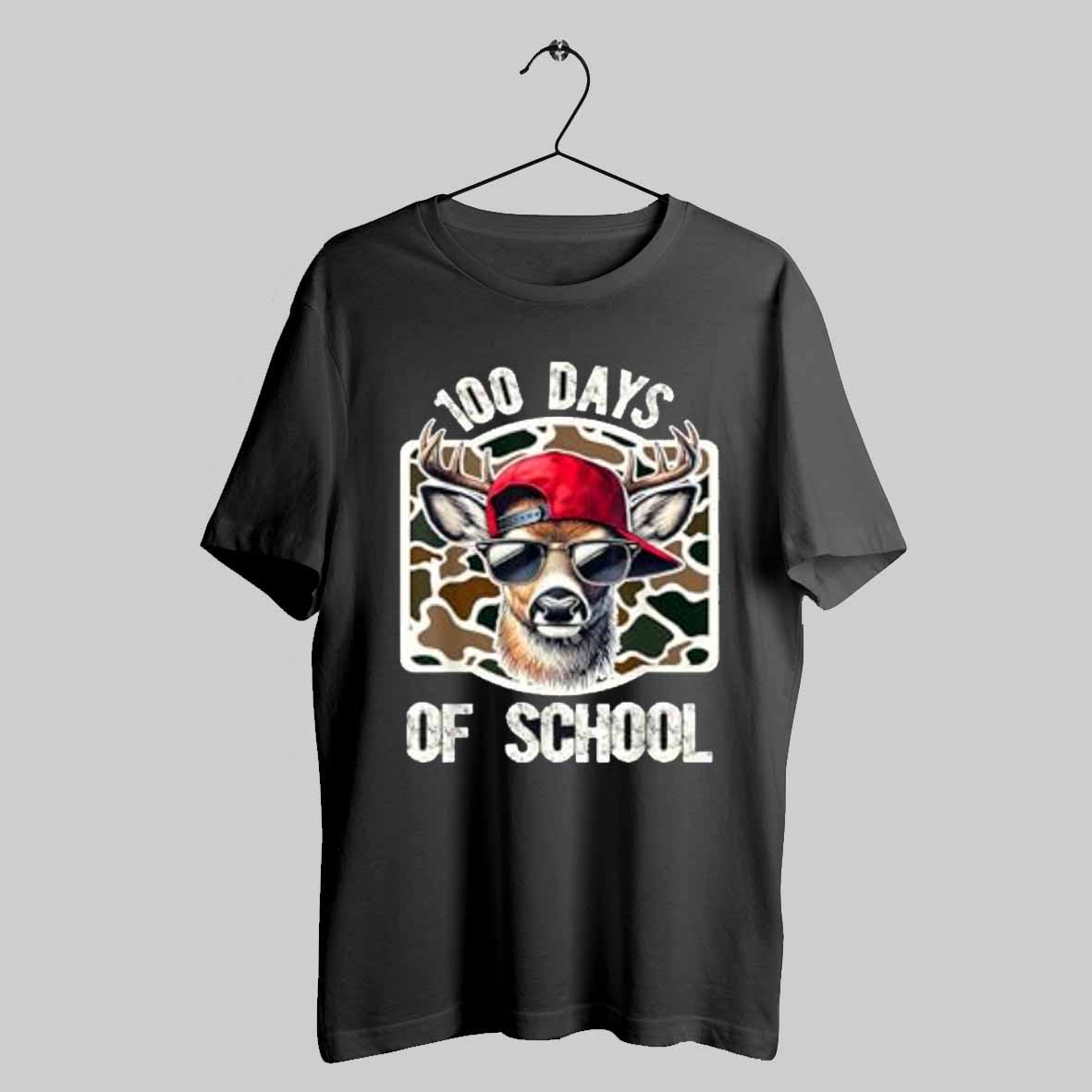 100 Days Of School Deer Hunting Deer Camo Hunter T Shirt