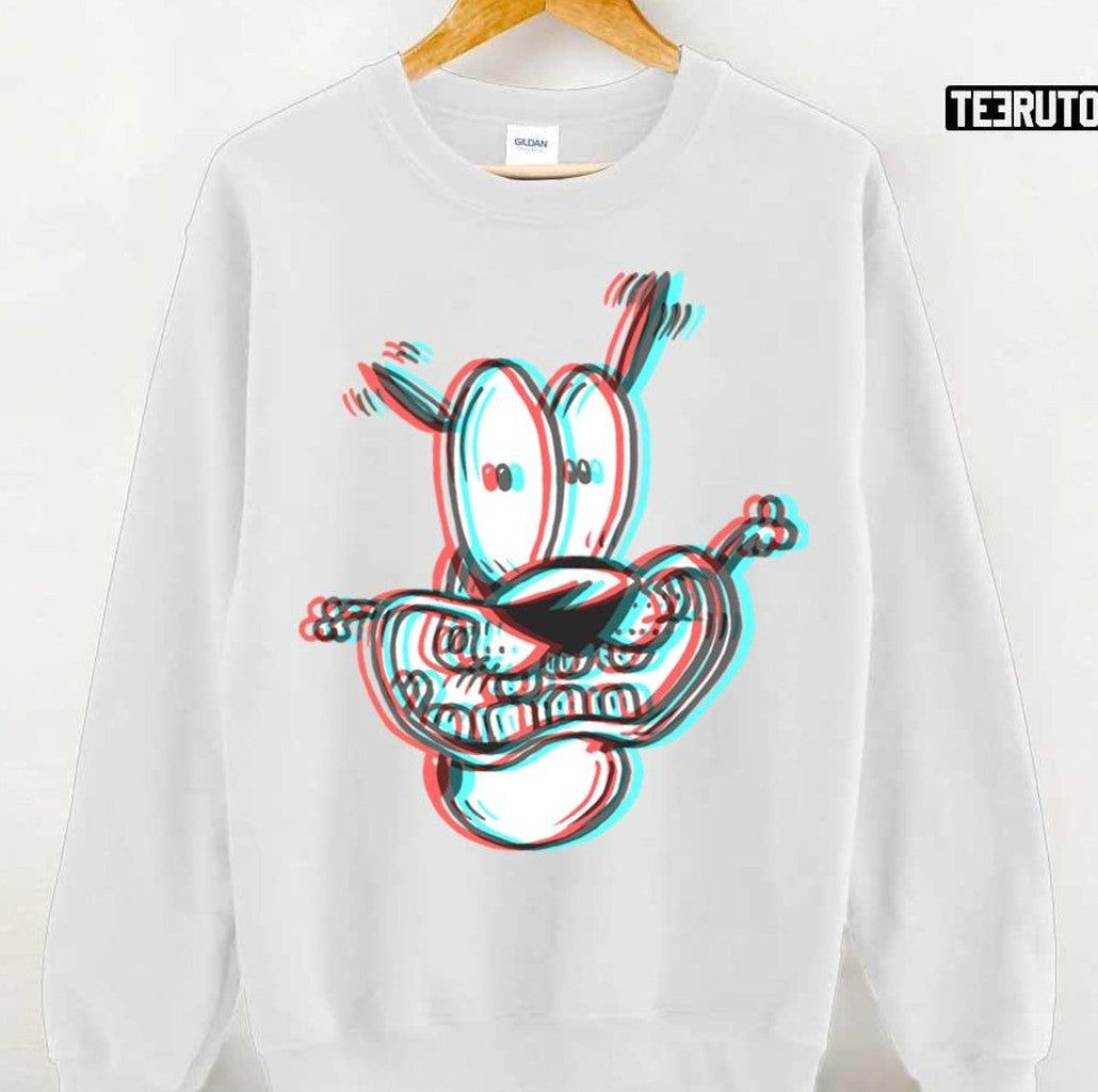 3d Courage The Cowardly Dog Premium Scoop Unisex Sweatshirt