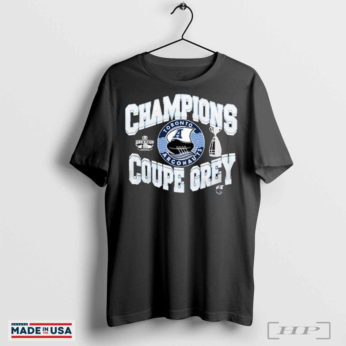 Official Toronto Argonauts Champions Coupe Grey 2024 Trending T-shirt