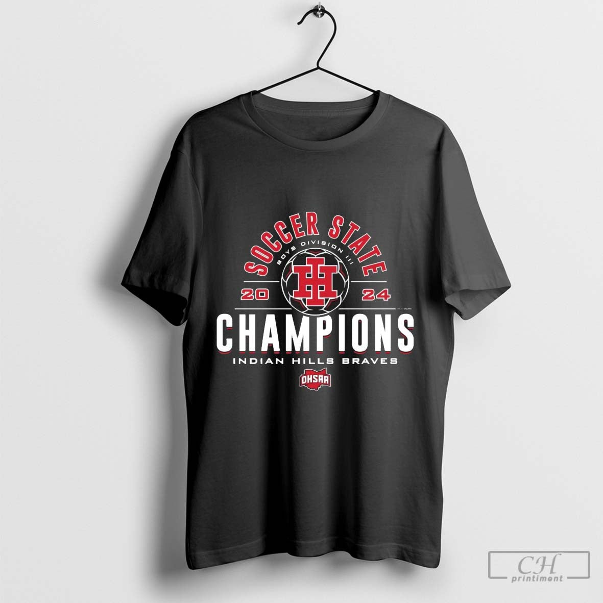 2024 OHSAA Boys Soccer Division III State Champions Indian Hills Braves T-Shirt