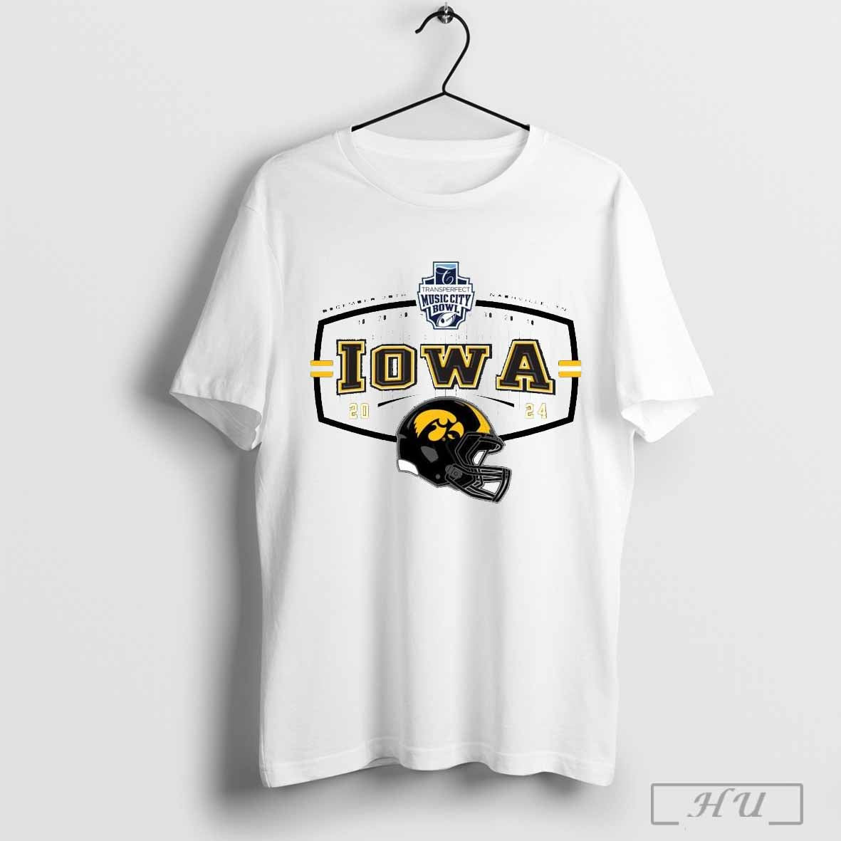 2024 Transperfect Music City Bowl Iowa Hawkeyes Helmet T Shirt