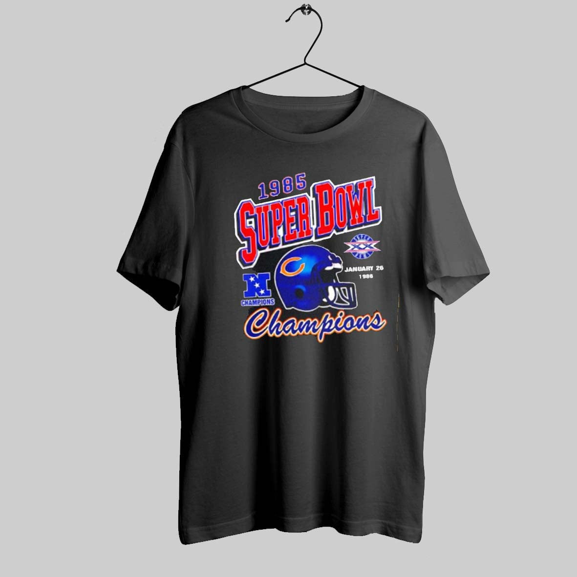 1985 Super Bowl National Football Conference Chicago Bears Helmet Shirt
