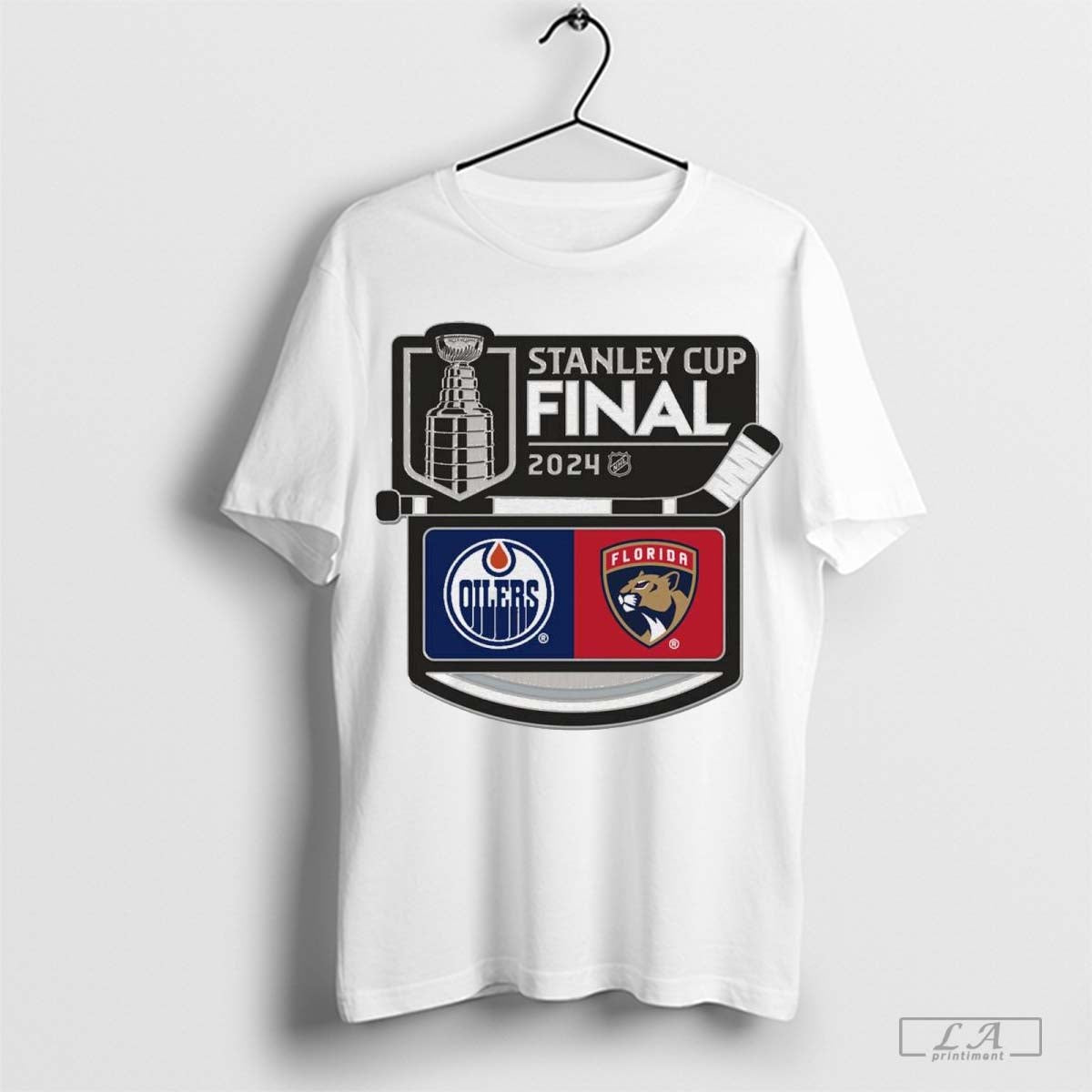 2024 NHL Stanley Cup Oilers vs Panthers Logo Retro Shirt