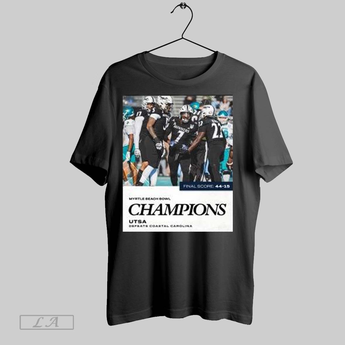 Official Utsa Football 2024 Myrtle Beach Bowl Champions Defeats Coastal Carolina 44 15 Final Score Shirt