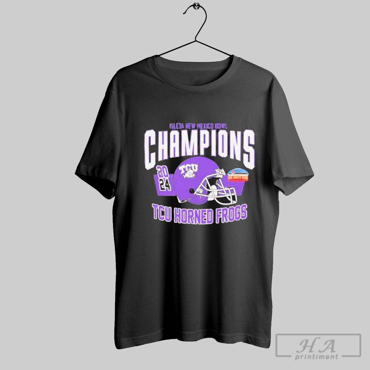 Official Tcu Horned Frogs Helmet New Mexico Bowl Champions 2024 Shirt