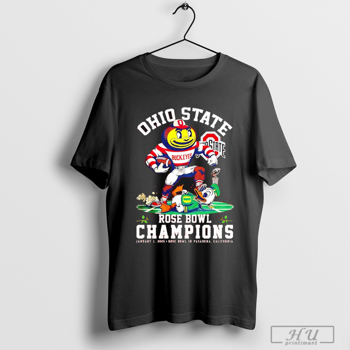 Ohio State Buckeyes 2025 Rose Bowl Champions Mascot T Shirt