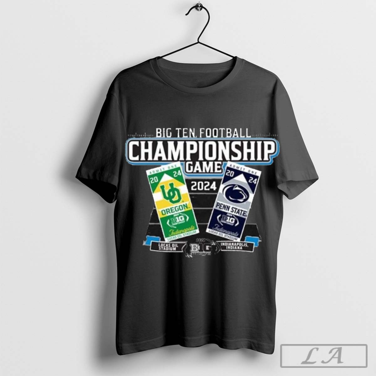 Penn State vs Oregon Ducks 2024 Big Ten Football Championship Lucas Oil Stadium Ticket Shirt