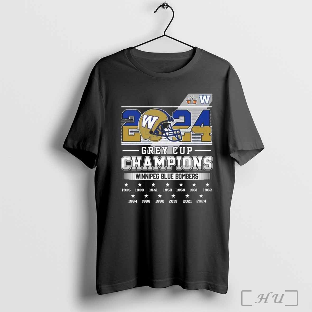 2024 Grey Cup Champions Winnipeg Blue Bombers T-shirt
