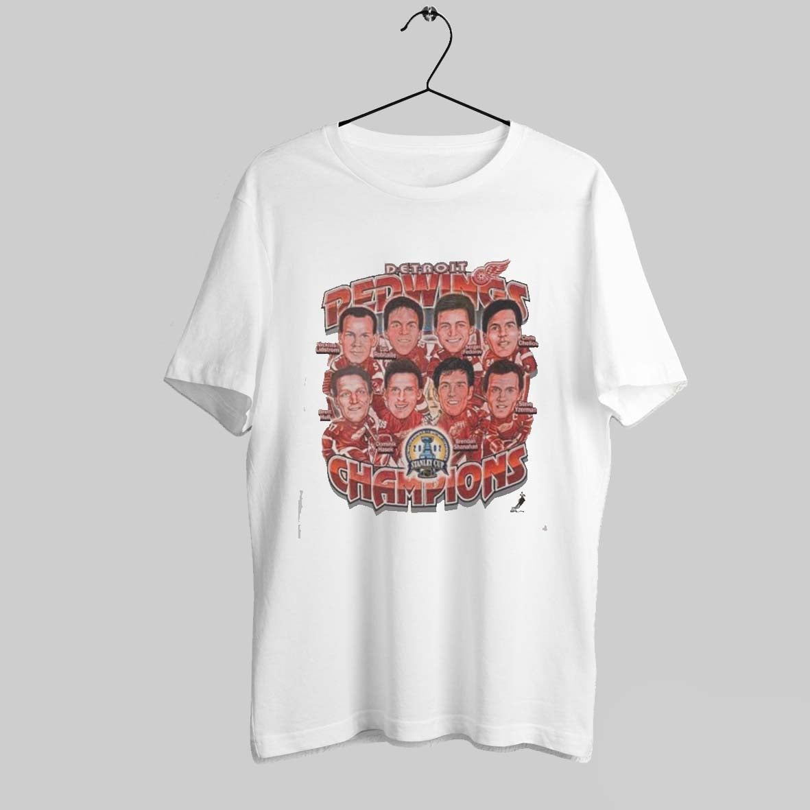 2002 Stanley Cup Detroit Red Wings Champions Caricature Shirt