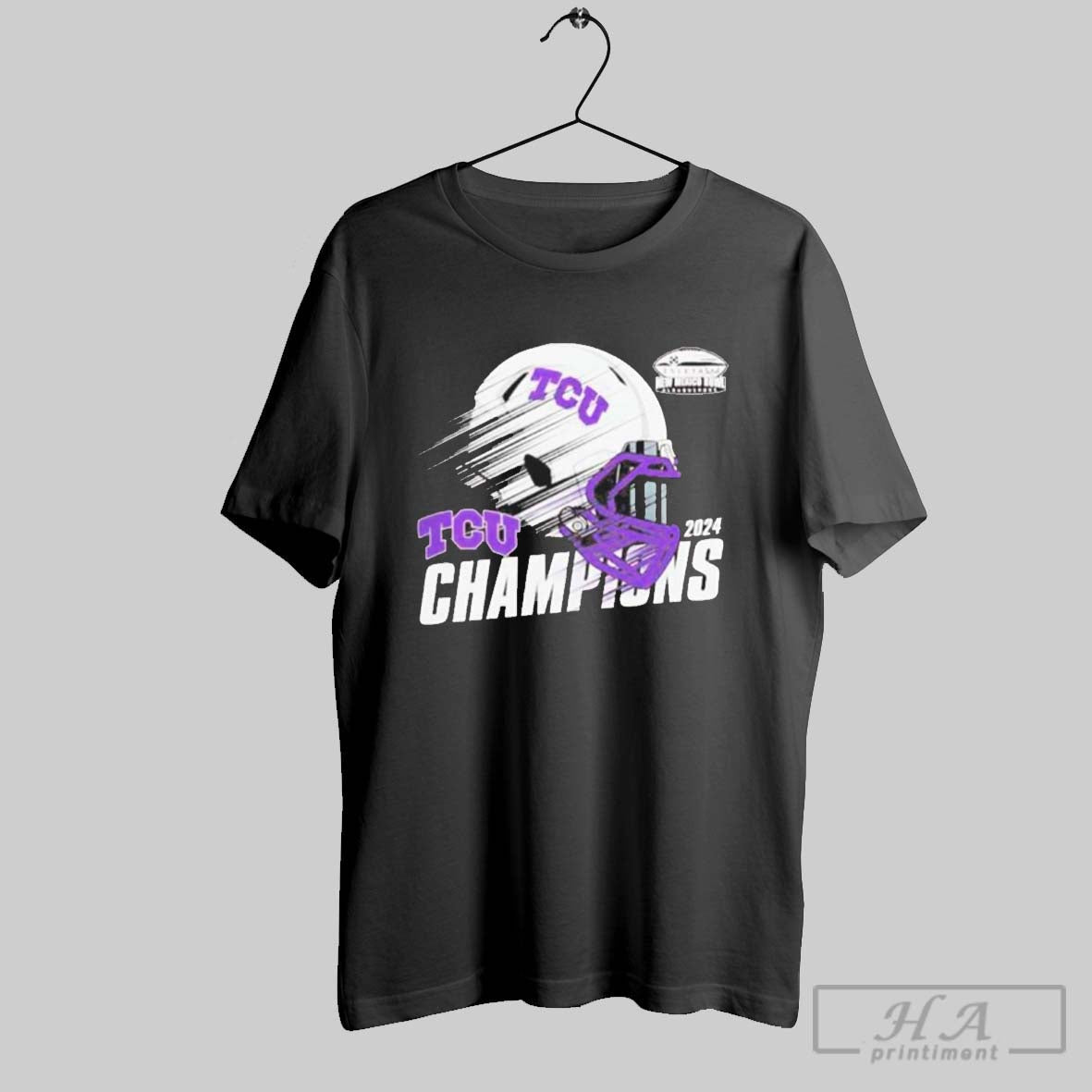 Official Tcu Horned Frogs 2024 New Mexico Bowl Champions Helmet Shirt