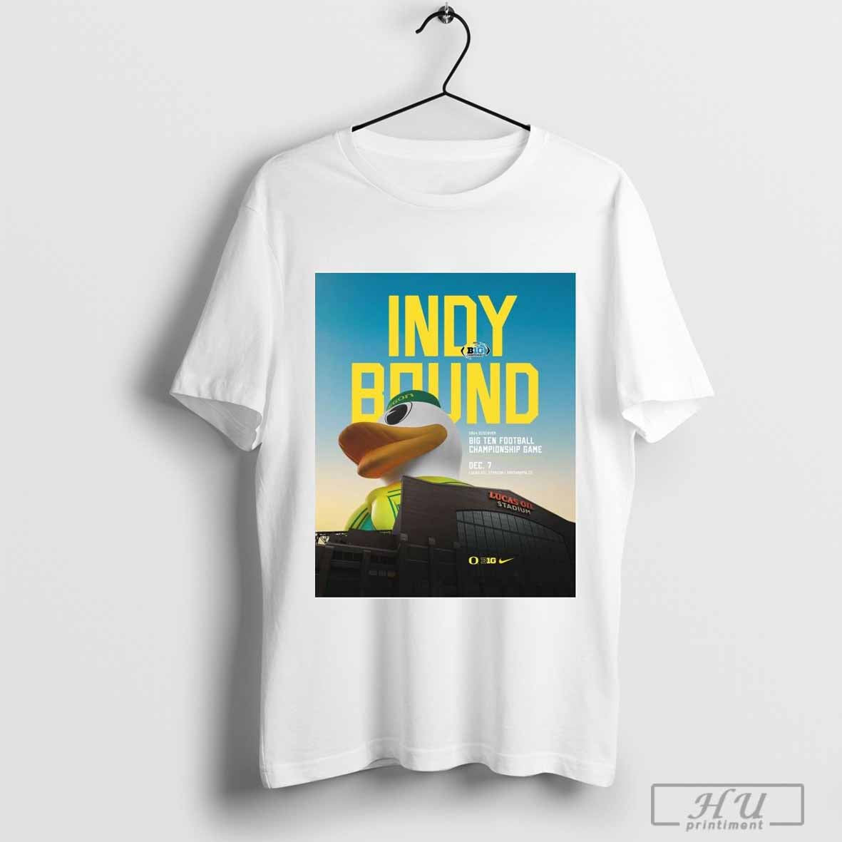 Oregon Ducks Indy Bound Dec 7-2024 Discover Big Ten Championship Game Poster T-shirt