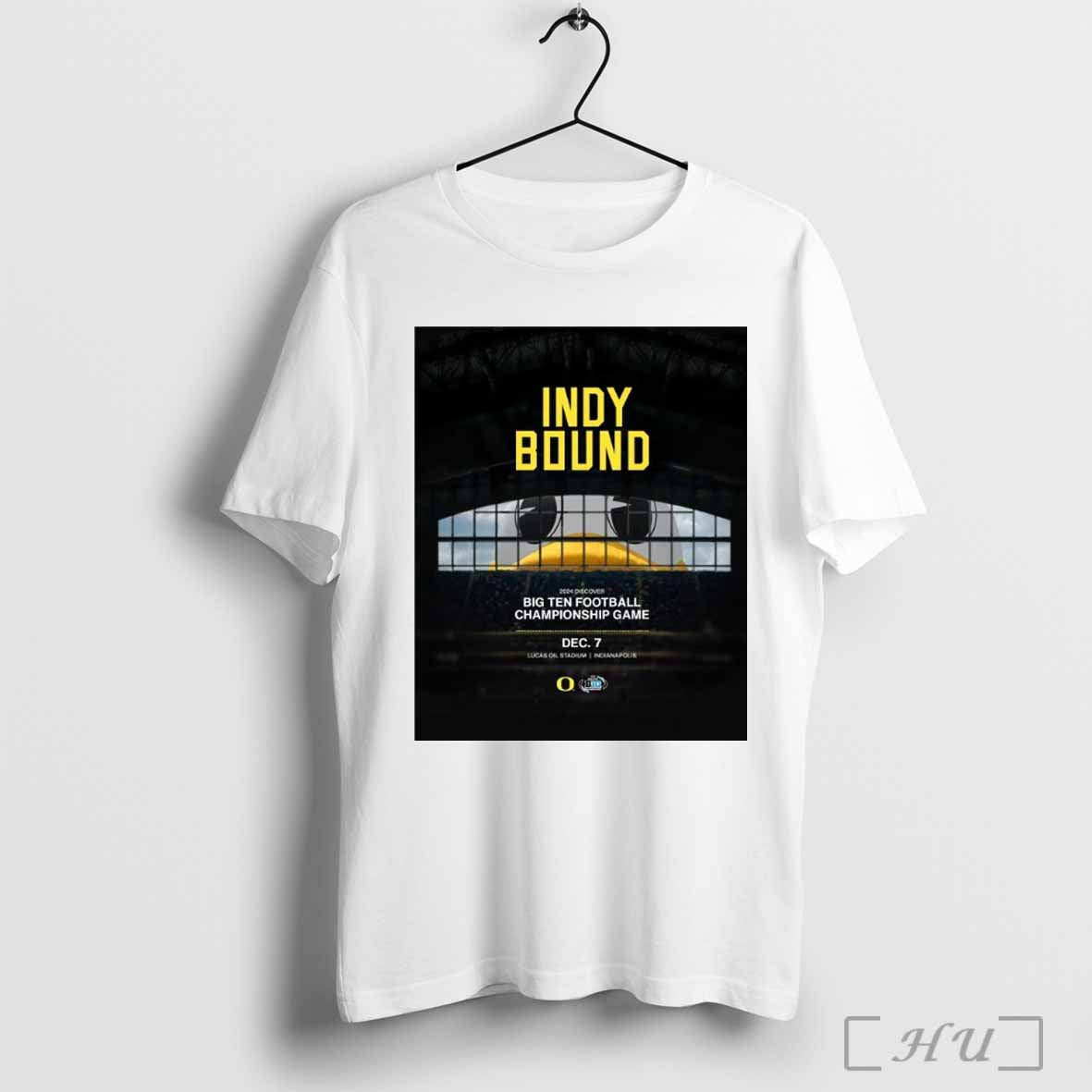 Oregon Ducks Indy Bound clinched in the Discover Big Ten Championship Game Dec 7 2024 Poster T-shirt