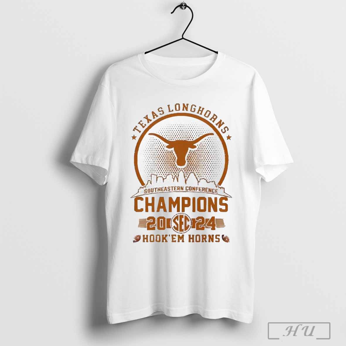 Original Texas Longhorns Southeastern Conference Champions Sec 2024 Hookem Horns T Shirt