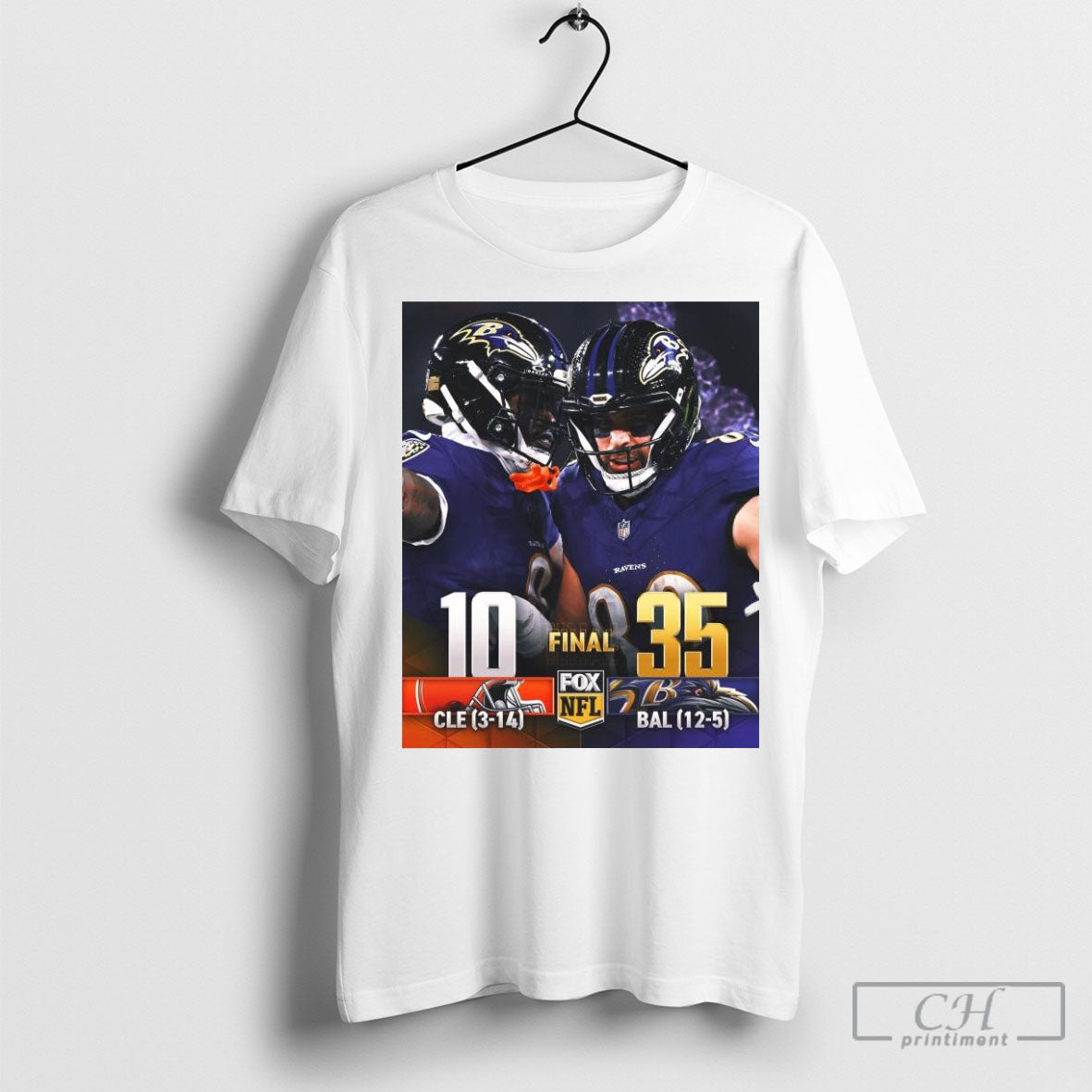 Official The Nfl Baltimore Ravens Defeat 35 10 Cleveland Browns Final Score 2024 2025 Afc North Champions Shirt