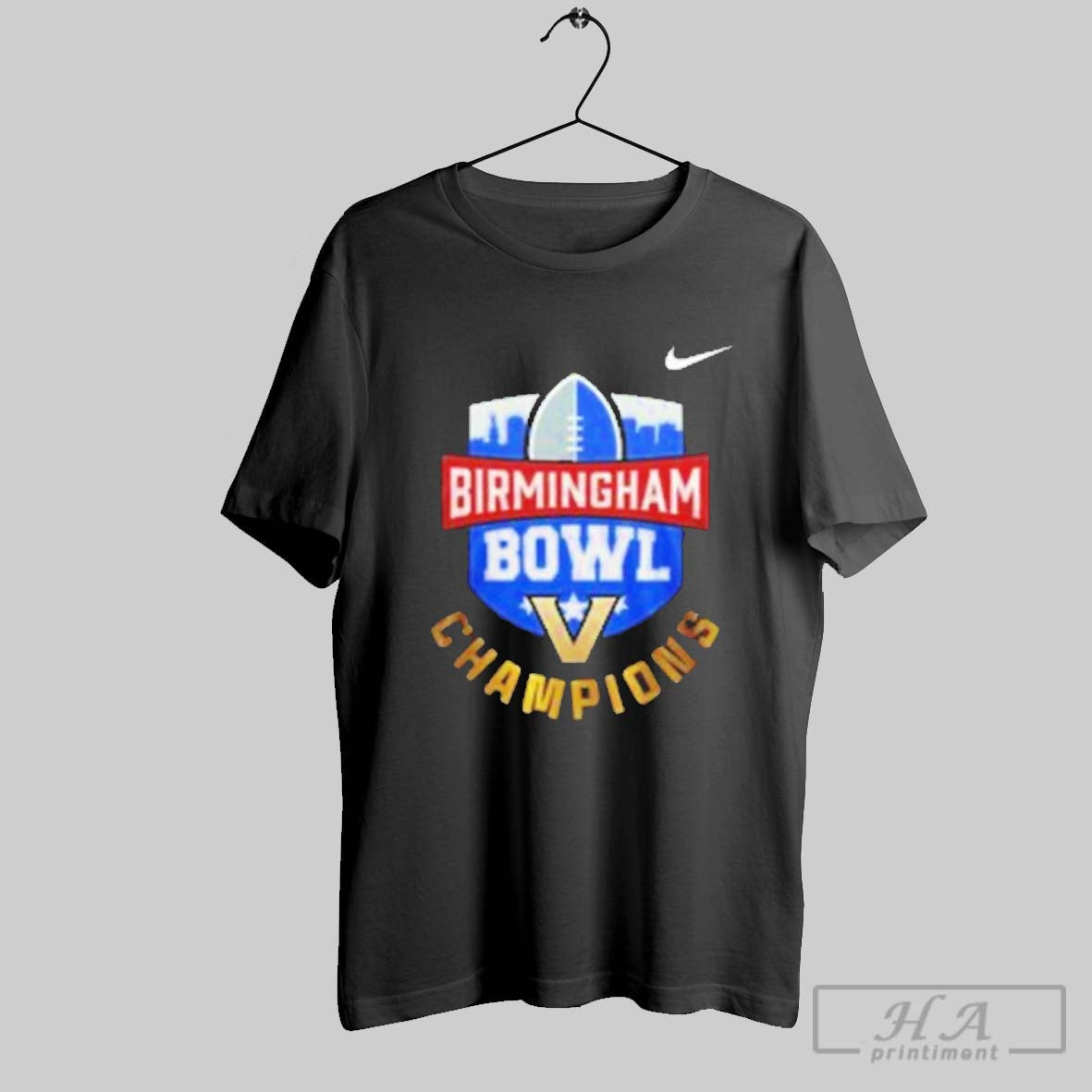 Official Vanderbilt Football Birmingham Bowl Champions Logo T Shirt