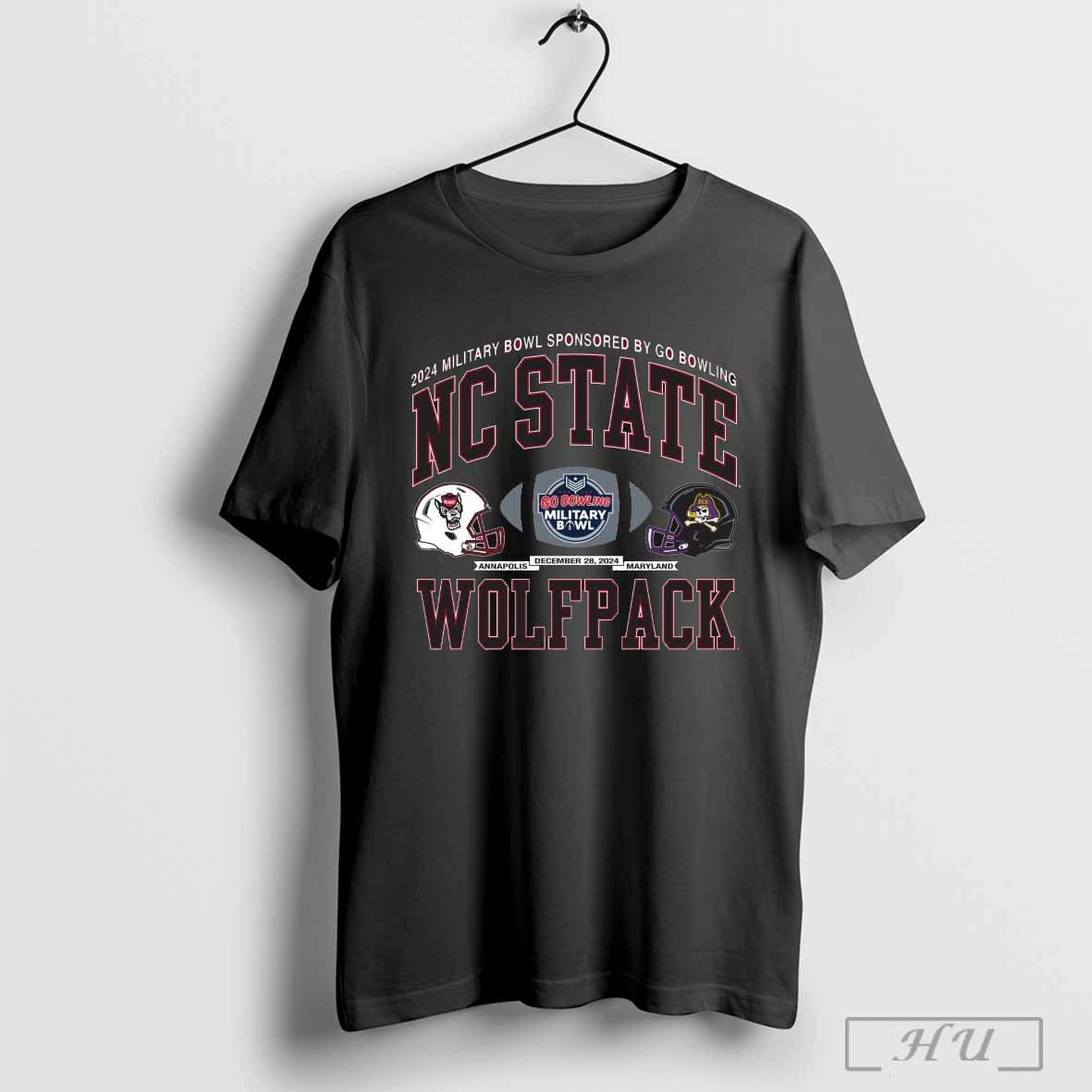2024 Military Bowl Sponsored By Go Bowling December 28 2024 Nc State Vs East Carolina Annapolis Maryland T Shirt
