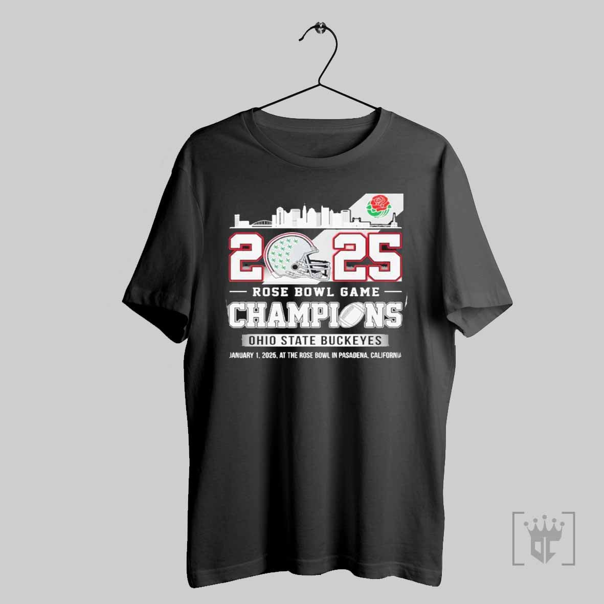 2025 Rose Bowl Game Champions Ohio State Buckeyes Black T Shirts