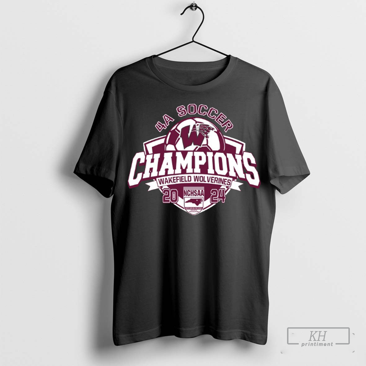 Official Wakefield Wolverines 2024 NCHSAA Division 4A Soccer Champions Shirt